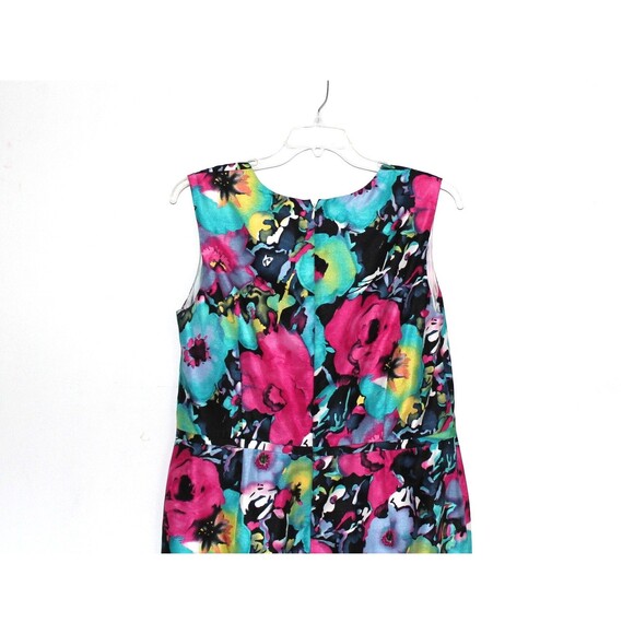 Evan Picone Black Label Floral Sleeveless Sheath Dress Size 16 - Picture 5 of 8